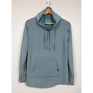 Free Fly Hoodie Womens Large Blue Thumbhole Pullover Sweatshirt Bamboo